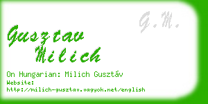 gusztav milich business card