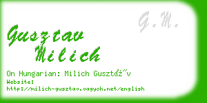 gusztav milich business card